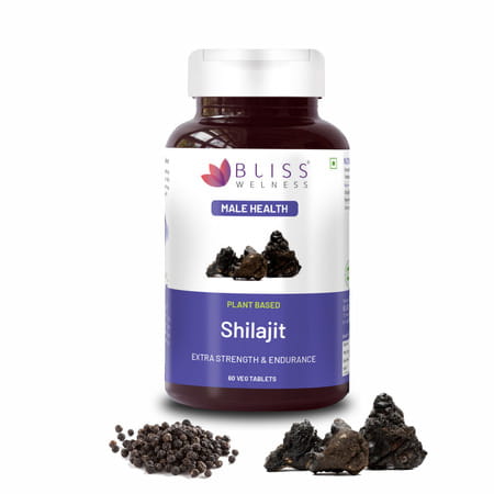Bliss Welness Shilajit For Enhance Stamina & Performance Booster Supplement |For Men- 60 Veg Tablets