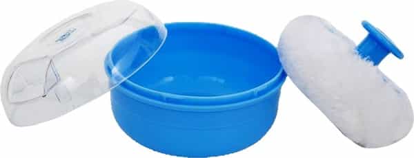 Mee Mee Premium Powder Puff With Powder Storage (Blue)