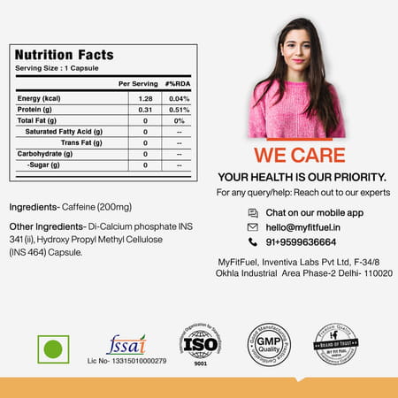 Myfitfuel Performance Caffeine | (200mg) | 120 Capsules