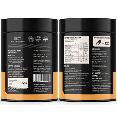 Myfitfuel Performance Caffeine | (200mg) | 120 Capsules