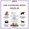Petvit Ear Cleansing Wipes For Dogs And Cats To Remove Odors & Wax From Ear -50 Wipes | Pack Of 2