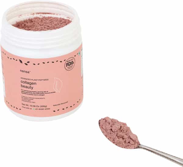 Nensa Plant Collagen Beauty Glowing Skin Powder Naturally Flavoured | Vitamin C E A | 300G