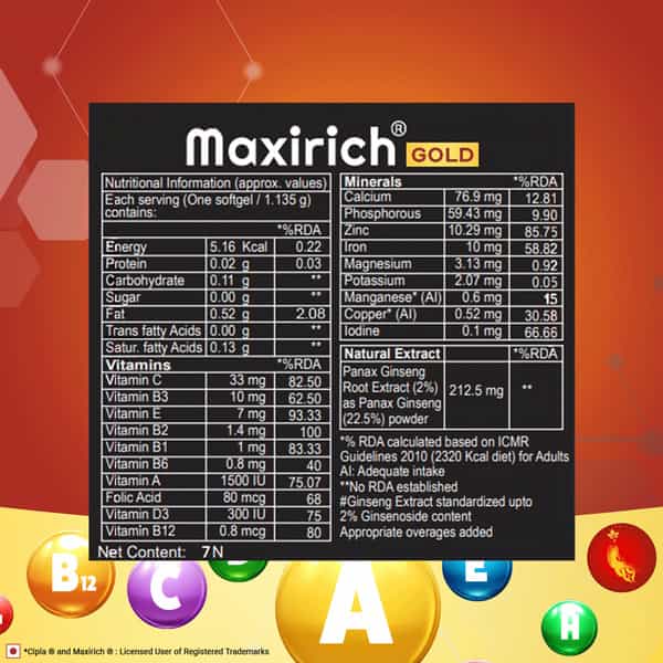 Maxirich Gold Advanced Daily Supplement (7 Capsules)