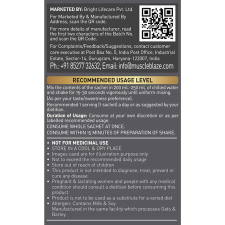 Muscleblaze Biozyme Gold Whey (Choco Hazelnut | 5x35g) | Monk Fruit Sweetened