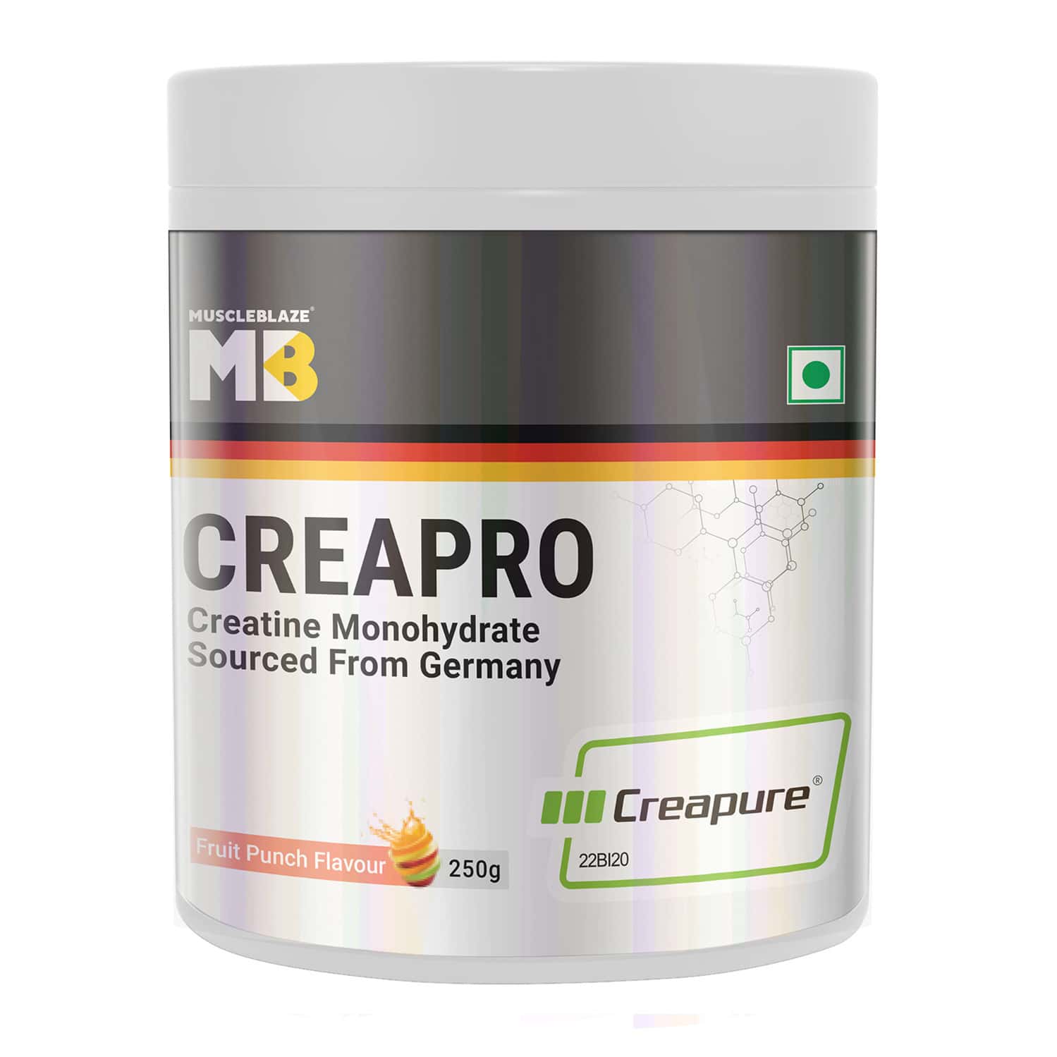 Muscleblaze Creapro Creatine Monohydrate Powder With Creapure | Fruit Punch (62 Servings | 250g)