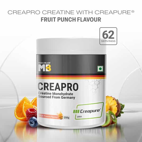 Muscleblaze Creapro Creatine Monohydrate Powder With Creapure | Fruit Punch (62 Servings | 250G)