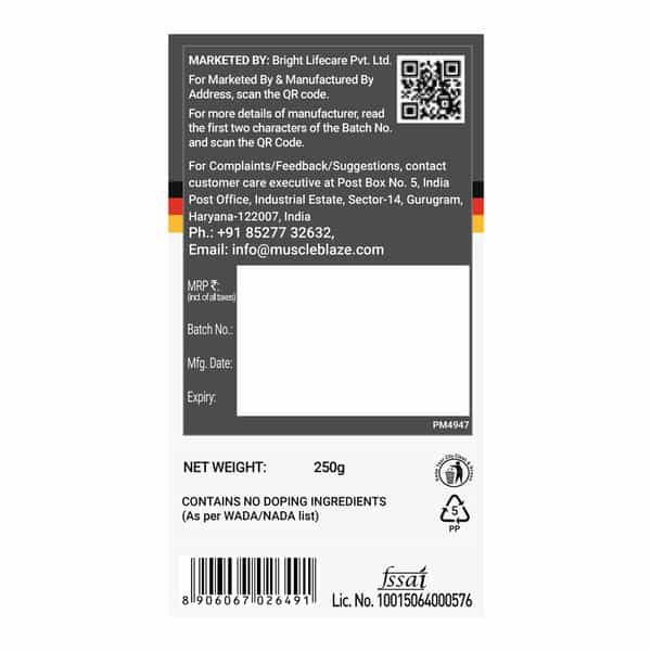 Muscleblaze Creapro Creatine Monohydrate Powder With Creapure | Fruit Punch (62 Servings | 250G)