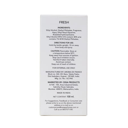 Ossa Magnet Fresh Unisex Eau De Parfum With Lemon | Patchouli | Cedarwood | Musk | Amber | 100Ml