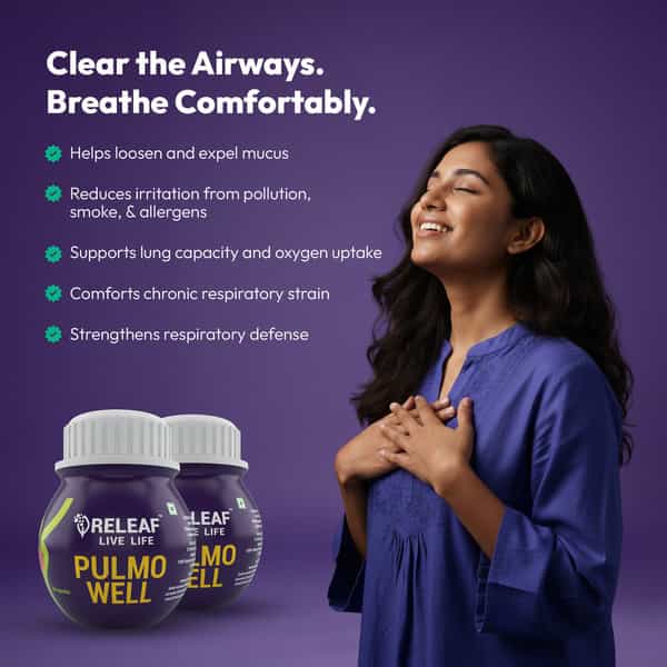 Releaf Pulmo Well Ayurvedic Respiratory Support 60N