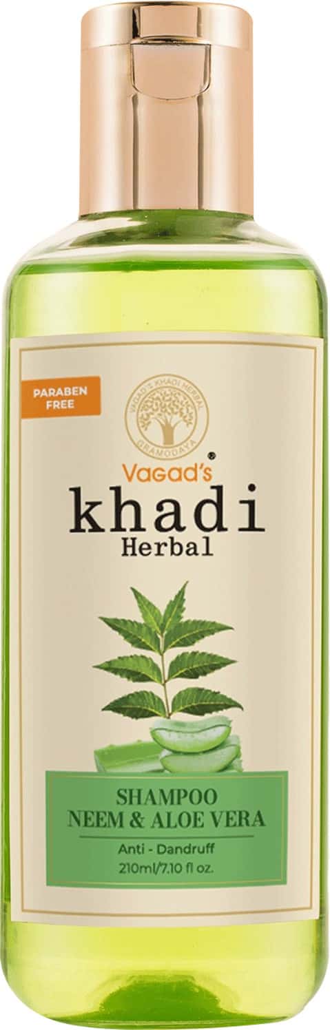 Vagad's Khadi Neem And Aloe Vera Shampoo 210ml | Hair Nourishment | Hair Moisture
