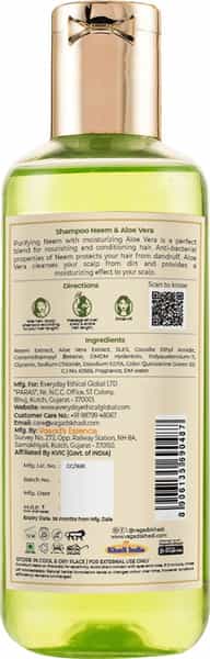 Vagad's Khadi Neem And Aloe Vera Shampoo 210Ml | Hair Nourishment | Hair Moisture