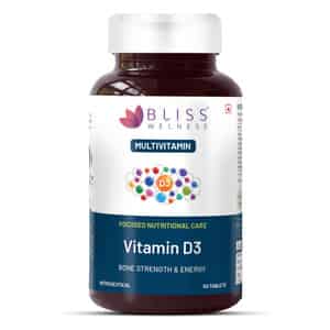 Bliss Welness Vitamin D3 For Immune | Bone | Teeth & Heart Supplements|for Men & Women - 60 Tablets