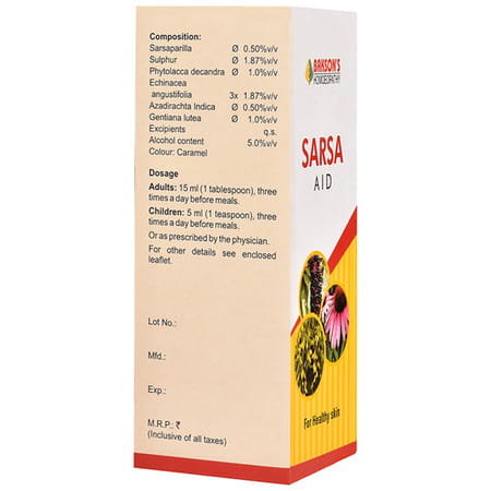 Baksons Homoeopathy Sarsa Aid Syrup 115 Ml