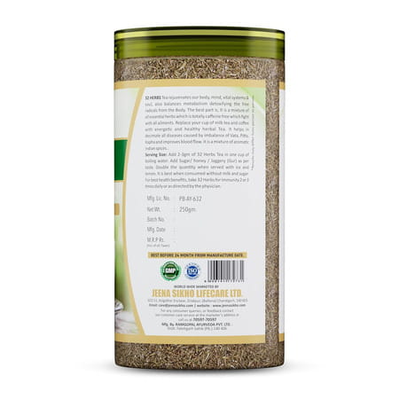 Jeena Sikho 32 Herbs Tea | For Body Detox | Weght Loss & Wellness | 250Gm