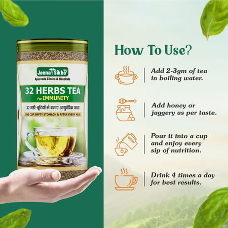 Jeena Sikho 32 Herbs Tea | For Body Detox | Weght Loss & Wellness | 250Gm