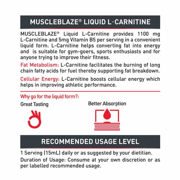 Muscleblaze Liquid L-Carnitine 450 Ml (Lemon Lime)