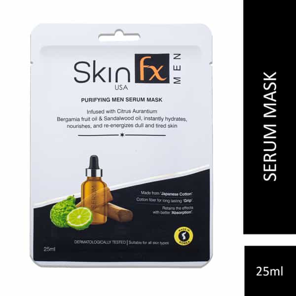 Skin Fx Purifying Men Serum Mask, Sandalwood Oil, Instantly Hydrates & Energizes Tired Skin, 25 Ml