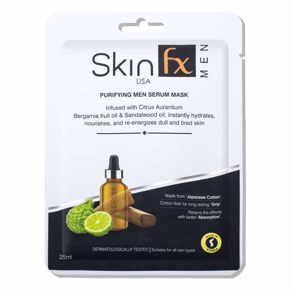 Skin Fx Purifying Men Serum Mask, Sandalwood Oil, Instantly Hydrates & Energizes Tired Skin, 25 Ml
