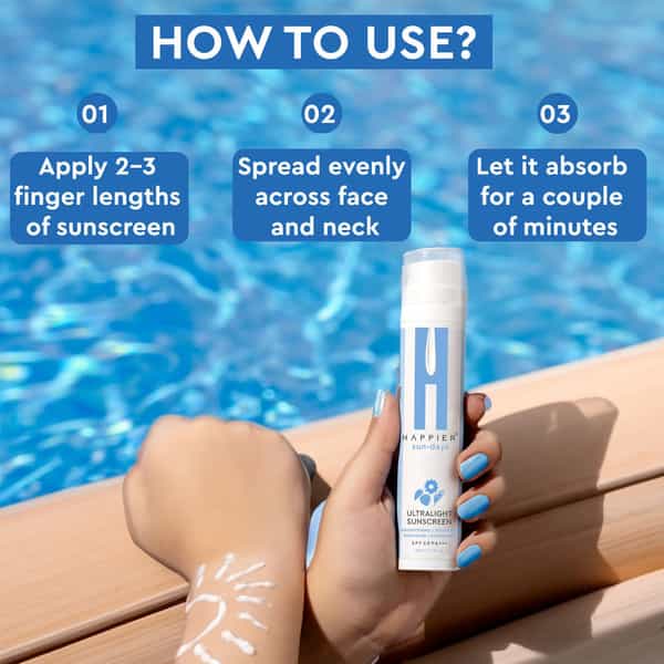 Happier Ultralight Sunscreen Gel Spf 50 Pa++++| Lightweight | Non-Greasy | Fast Absorbing