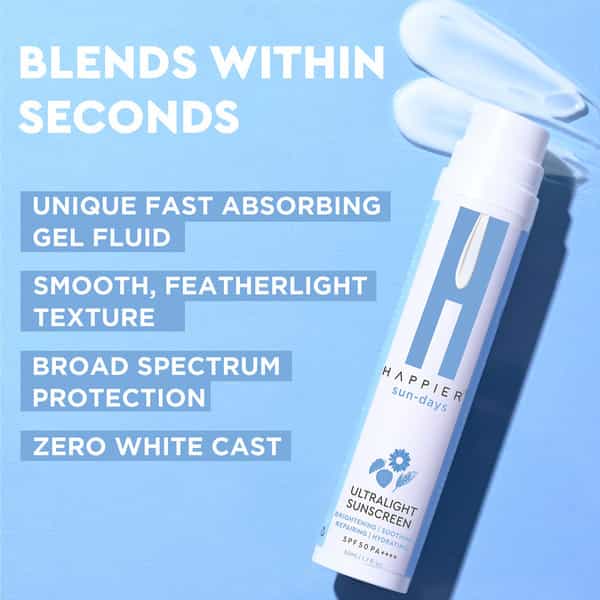 Happier Ultralight Sunscreen Gel Spf 50 Pa++++| Lightweight | Non-Greasy | Fast Absorbing