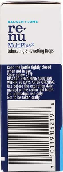 Bausch & Lomb Renu Multiplus Eye Drop Bottle Of 8 Ml