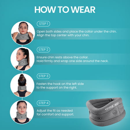 Stergic Cervical Collar Soft Foam Neck Support Brace Strain & Cervical Spondylosis Small Size 1 No'S