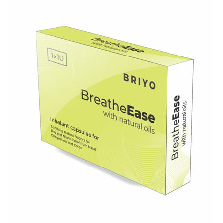 Briyo Breatheease | Experiencing Trouble-Free Breathing During Common Cold - 10 Inhalant Capsules