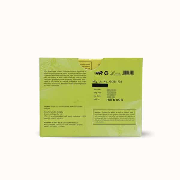 Briyo Breatheease | Experiencing Trouble-Free Breathing During Common Cold - 10 Inhalant Capsules