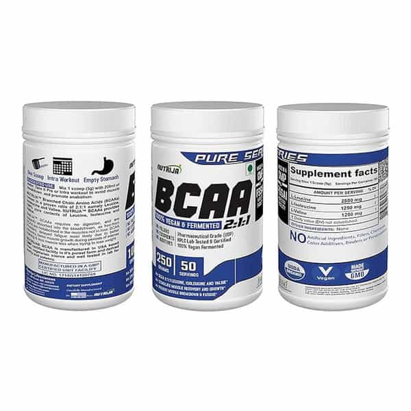 Nutrija Bcaa Fermentated & Vegan - Zero Carb | No Fillers - 500Grams (Unflavored)