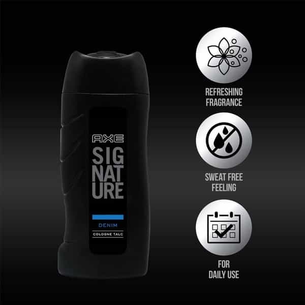 Axe Signature Denim Cologne Talcum Powder Bottle Of 100 G