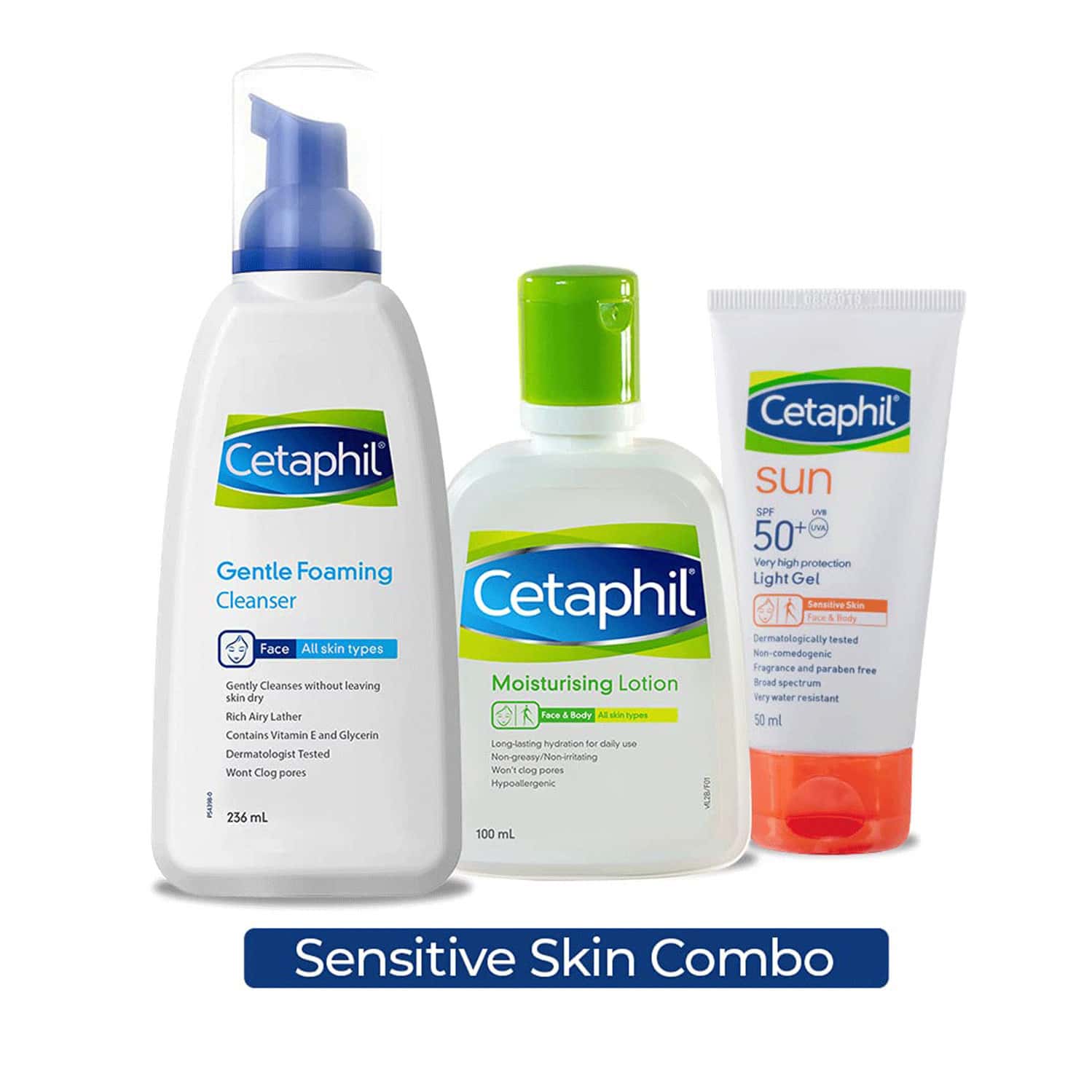 Buy CETAPHIL SENSITIVE SKIN COMBO FOAMING CLEANSER MOISTURISING