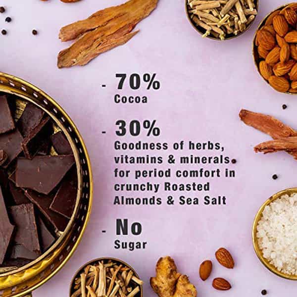 &Me Period Chocolate For Women Wellness With 55% Rich Cocoa Vegan Sugar Free - 48 Gm