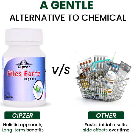 Cipzer Piles Forte 30 Capsules Herbal Remedy For Piles | Hemorrhoid Relief | Reduce Pain & Swelling