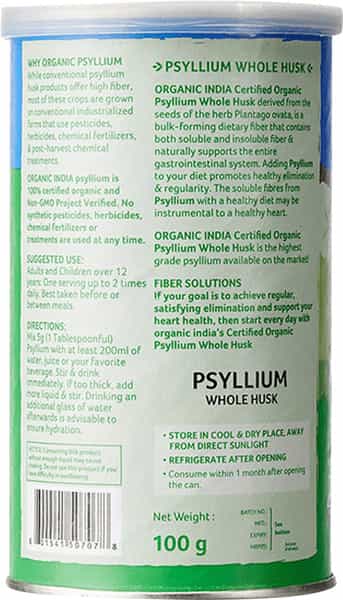 Organic India Psyllium Whole Husk 100 Gm