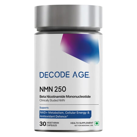 Decode Age Nmn Supplement | 99.9% Pure Beta Nmn | Nad+ Booster For Energy | 250Mg | Veg - 60N