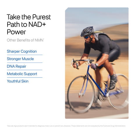 Decode Age Nmn Supplement | 99.9% Pure Beta Nmn | Nad+ Booster For Energy | 250mg | Veg - 60n
