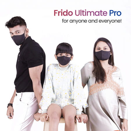 Frido Ultimate Pro Copper Treated Mask|Nose Clip|Ear Loop|Washable|Imported|Large Size (Pack Of 10)