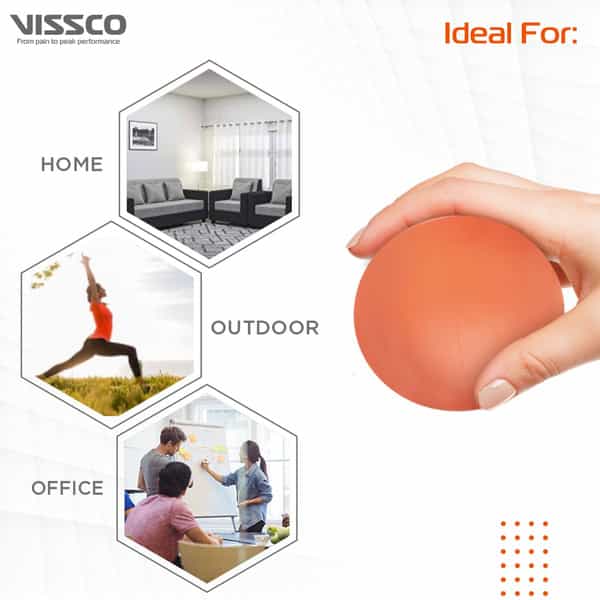 Vissco Flexiball|Stress Reliever|Ideal To Exercise Muscles Of The Finger -Medium Resistance (Red)