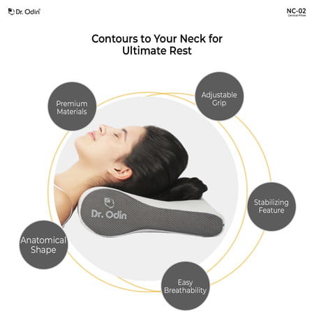 Dr. Odin Nc-02 Standard Orthopedic Support | Neck Pain Relief & Better Sleep Cervical Pillow (Grey)