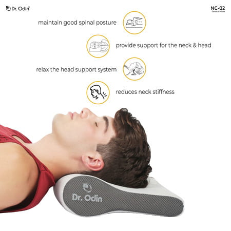 Dr. Odin Nc-02 Standard Orthopedic Support | Neck Pain Relief & Better Sleep Cervical Pillow (Grey)