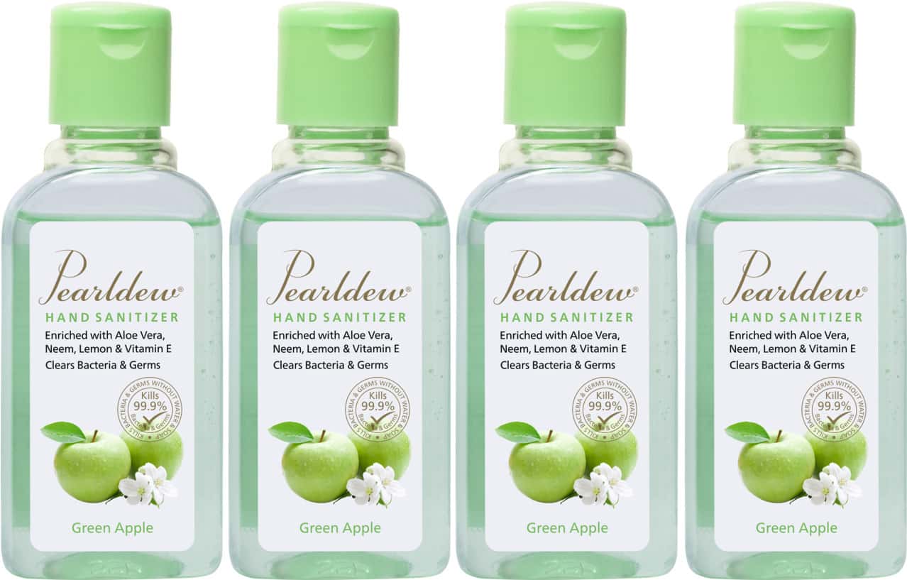 Pearldew Hand Sanitizer (Gel) Green Apple 60 Ml - Pack Of 4