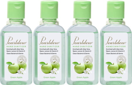 Pearldew Hand Sanitizer (Gel) Green Apple 60 Ml - Pack Of 4