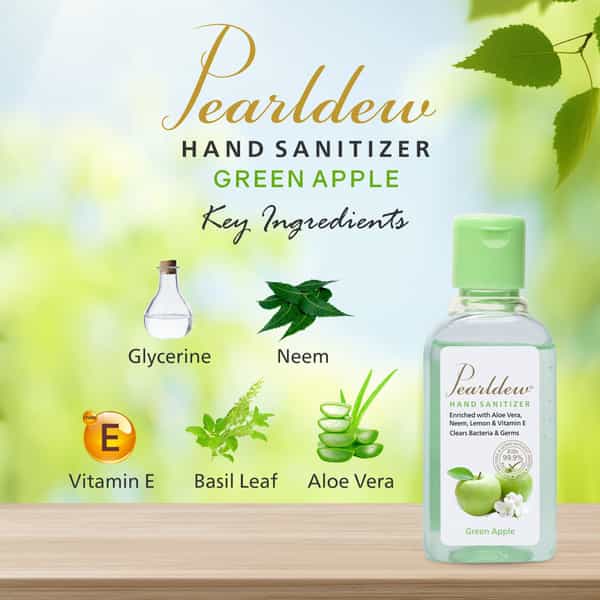 Pearldew Hand Sanitizer (Gel) Green Apple 60 Ml - Pack Of 4