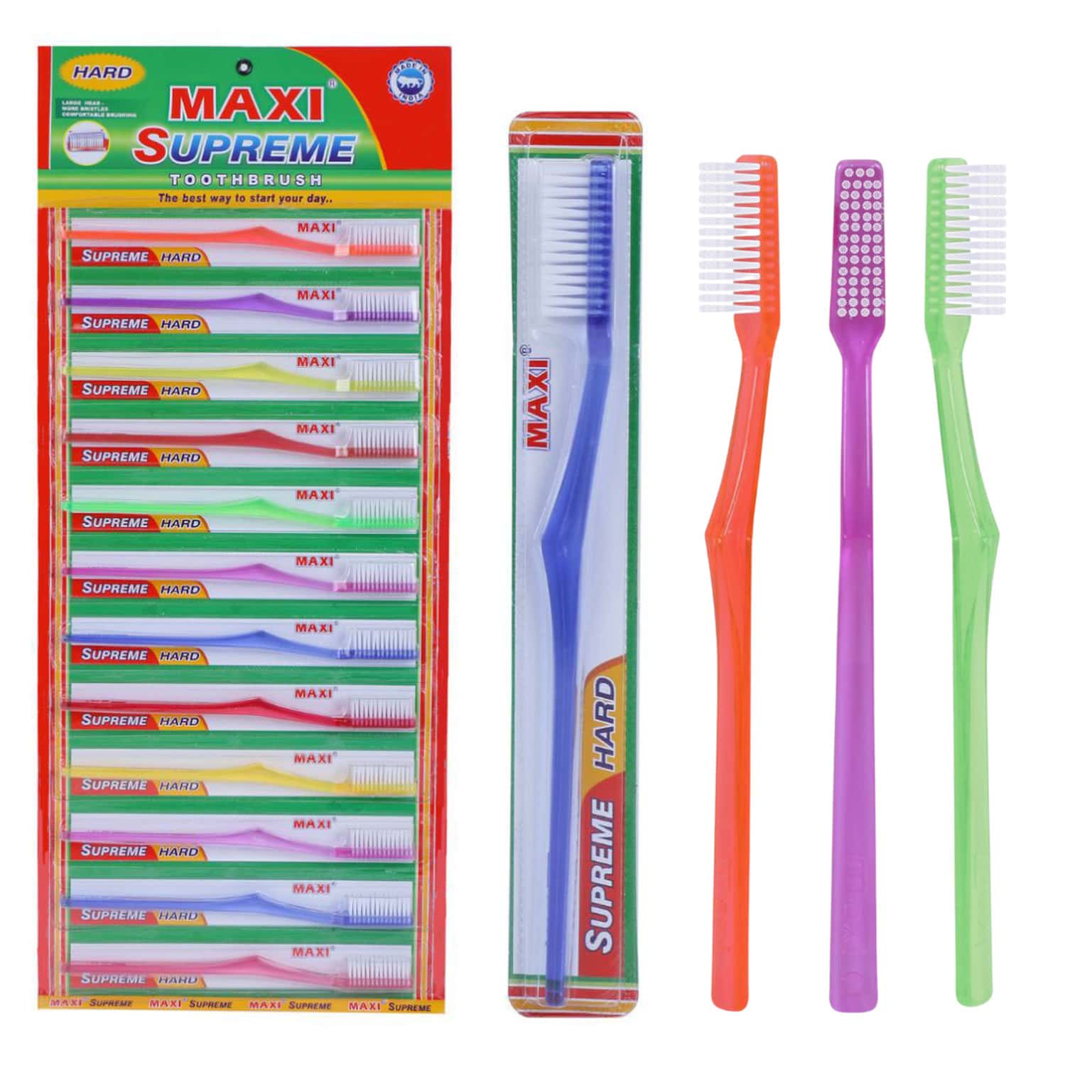 Maxi Supreme Hard Toothbrush (Pack Of 12)