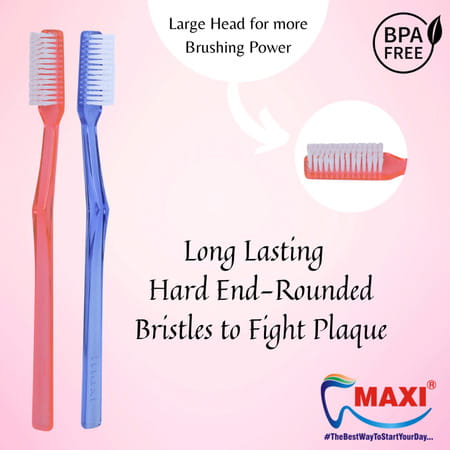 Maxi Supreme Hard Toothbrush (Pack Of 12)