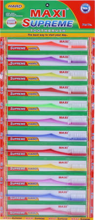 Maxi Supreme Hard Toothbrush (Pack Of 12)