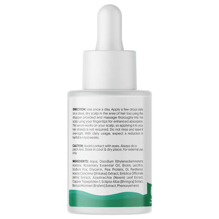 Aravi Organic Rosemary Hair Growth Serum With Biotin - Strengthens Hair - 30ml