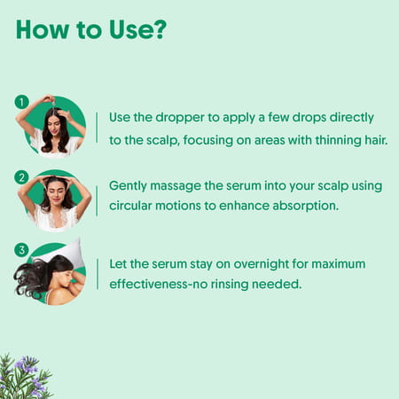 Aravi Organic Rosemary Hair Growth Serum With Biotin - Strengthens Hair - 30ml