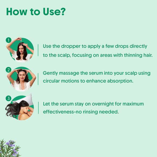 Aravi Organic Rosemary Hair Growth Serum With Biotin - Strengthens Hair - 30Ml