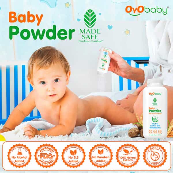 Oyo Baby Natural Dusting Baby Powder For New Born Babies 200Gm